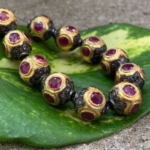 Ruby Pave Diamond Findings | Beads